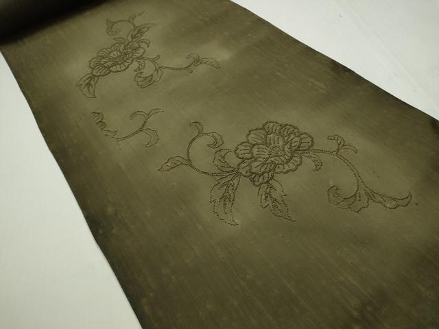 平和屋着物●国際的伝統工芸作家 十二代・藤林徳扇 苑寿 中国三大刺繍 相良総刺繍 付下げ 反物 着尺 紬地 花唐草 逸品 未使用 DABH2589zzz