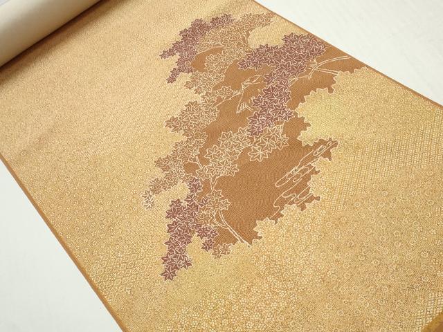 平和屋着物●付下げ　反物　着尺　風景楓文　逸品　未使用　DABH2591zzz