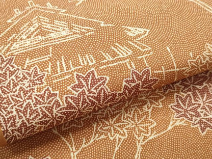 平和屋着物●付下げ　反物　着尺　風景楓文　逸品　未使用　DABH2591zzz