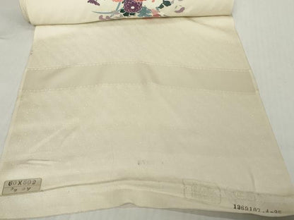 平和屋着物●付下げ　反物　着尺　御所車花文　逸品　未使用　DABH2592zzz