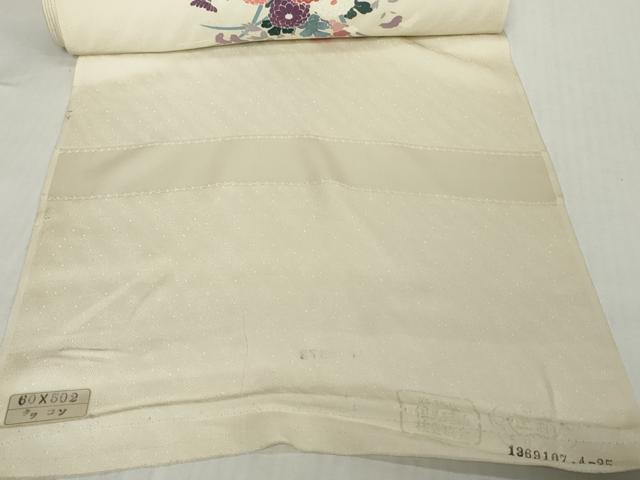 平和屋着物●付下げ　反物　着尺　御所車花文　逸品　未使用　DABH2592zzz
