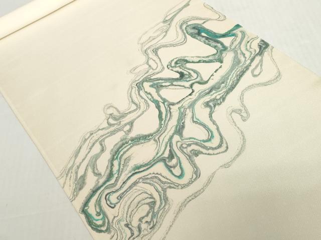 平和屋着物●付下げ　反物　着尺　墨流し文様　伊と幸　逸品　未使用　DABH2594zzz