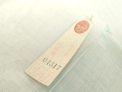 平和屋着物＊夏物　長襦袢　反物　着尺　小千谷紋紗　流水籬紋紗　麻　逸品　未使用　DABH2598zzz