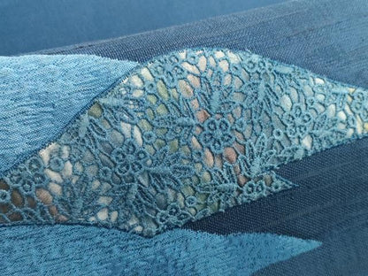平和屋着物▼名古屋帯　帯反物　刺繍　重ね山文　逸品　DABH2610zzz