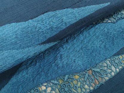 平和屋着物▼名古屋帯　帯反物　刺繍　重ね山文　逸品　DABH2610zzz