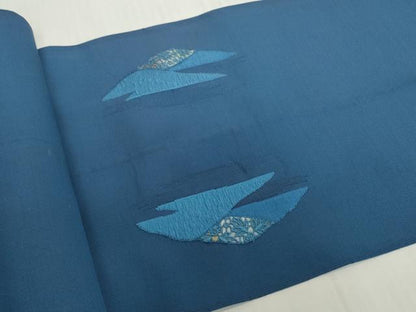 平和屋着物▼名古屋帯　帯反物　刺繍　重ね山文　逸品　DABH2610zzz