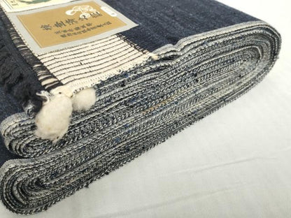 平和屋着物▼男性　結城紬　反物　着尺　アンサンブル　杢　証紙付き　逸品　未使用　DABH2618zzz