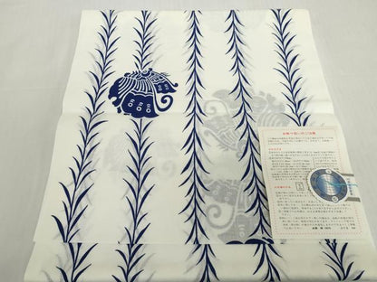 平和屋着物＊夏物　浴衣　反物　着尺　注染　草間道　舞蝶文　綿　逸品　未使用　DABH2652zzz