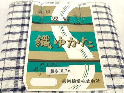 平和屋着物＊夏物　浴衣　反物　着尺　格子　綿　逸品　未使用　DABH2657zzz