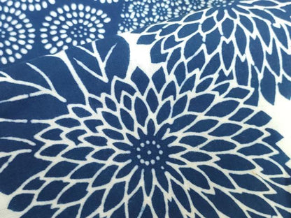 平和屋着物＊夏物　浴衣　反物　着尺　注染　菊　コーマ生地使用　綿　逸品　未使用　DABH2659zzz