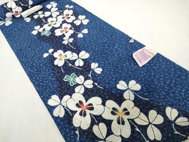 平和屋着物＊夏物　浴衣　反物　着尺　注染　花繋ぎ　高島屋扱い　綿　逸品　未使用　DABH2660zzz