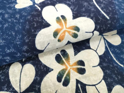 平和屋着物＊夏物　浴衣　反物　着尺　注染　花繋ぎ　高島屋扱い　綿　逸品　未使用　DABH2660zzz