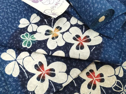 平和屋着物＊夏物　浴衣　反物　着尺　注染　花繋ぎ　高島屋扱い　綿　逸品　未使用　DABH2660zzz