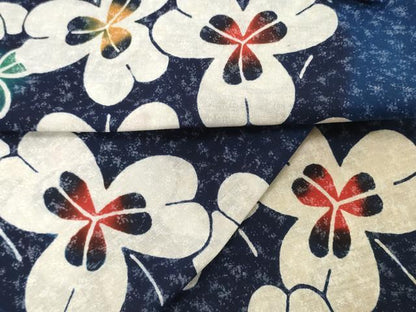 平和屋着物＊夏物　浴衣　反物　着尺　注染　花繋ぎ　高島屋扱い　綿　逸品　未使用　DABH2660zzz