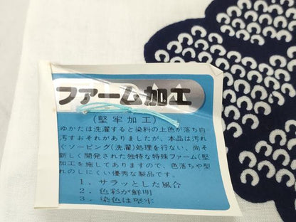 平和屋着物＊夏物　浴衣　反物　着尺　注染　椿　コーマ糸使用　綿　逸品　未使用　DABH2663zzz