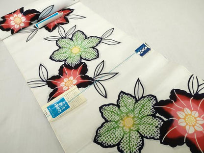 平和屋着物＊夏物　浴衣　反物　着尺　注染　花重ね　綿　逸品　未使用　DABH2664zzz