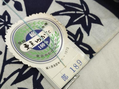 平和屋着物＊夏物　浴衣　反物　着尺　注染　風景花文　綿　逸品　未使用　DABH2666zzz
