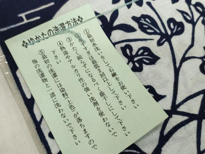平和屋着物＊夏物　浴衣　反物　着尺　注染　風景花文　綿　逸品　未使用　DABH2666zzz
