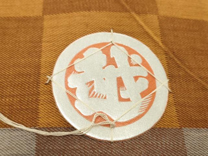 平和屋着物＊夏物　小紋・浴衣兼用　反物　着尺　市松文様　三越扱い　綿　逸品　未使用　DABH2679zzz