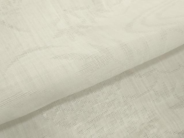 平和屋着物＊夏物　長襦袢　反物　着尺　流水雲取り籬紋紗　生成り色　小千谷織物謹製　証紙付き　麻　逸品　未使用　DABH2682zzz
