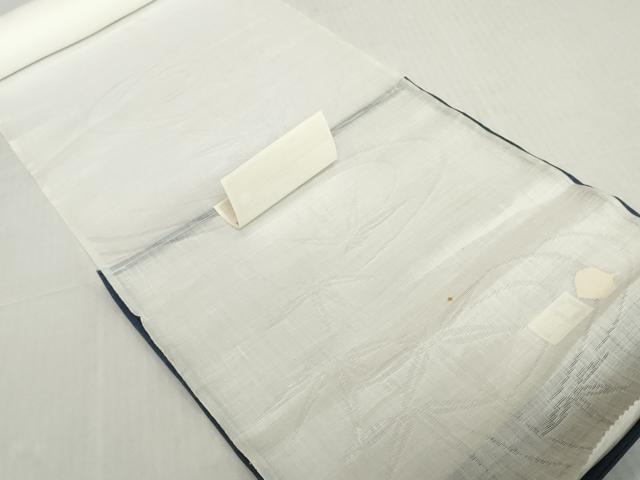 平和屋着物＊夏物　長襦袢　反物　着尺　流水笹紋紗　生成り色　麻　逸品　未使用　DABH2683zzz