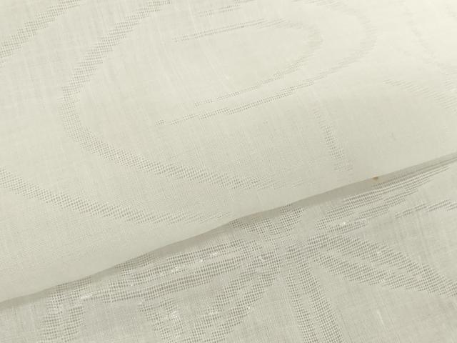 平和屋着物＊夏物　長襦袢　反物　着尺　流水笹紋紗　生成り色　麻　逸品　未使用　DABH2683zzz
