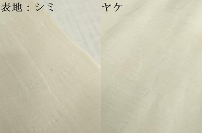 平和屋着物＊夏物　長襦袢　反物　着尺　本麻翠紗　露芝紋紗　生成り色　小千谷織物　証紙付き　麻　逸品　未使用　DABH2687zzz