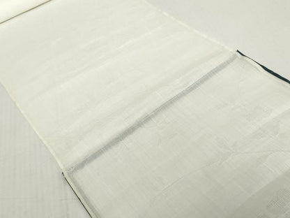 平和屋着物＊夏物　長襦袢　反物　着尺　草花紋紗　生成り色　麻　逸品　未使用　DABH2695zzz