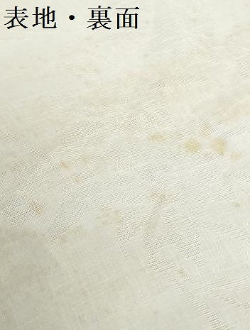 平和屋着物＊夏物　長襦袢　反物　着尺　流水撫子紋紗　生成り色　麻　逸品　未使用　DABH2696zzz