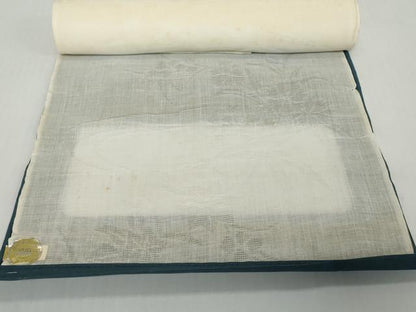 平和屋着物＊夏物　長襦袢　反物　着尺　流水撫子紋紗　生成り色　麻　逸品　未使用　DABH2696zzz