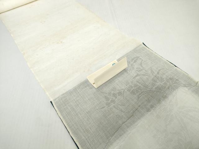平和屋着物＊夏物　長襦袢　反物　着尺　流水撫子紋紗　生成り色　麻　逸品　未使用　DABH2696zzz