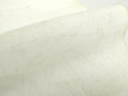 平和屋着物＊夏物　長襦袢　反物　着尺　流水撫子紋紗　生成り色　麻　逸品　未使用　DABH2696zzz