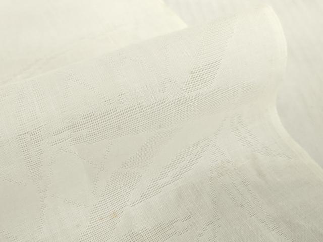 平和屋着物＊夏物　長襦袢　反物　着尺　流水笹竹紋紗　生成り色　麻　逸品　未使用　DABH2698zzz