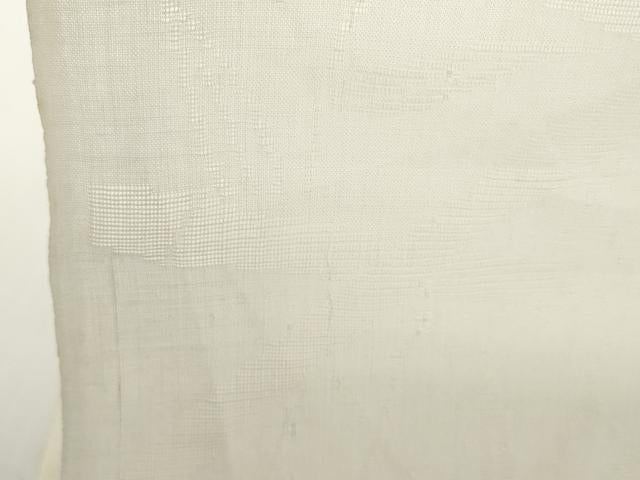 平和屋着物＊夏物　長襦袢　反物　着尺　流水笹竹紋紗　生成り色　麻　逸品　未使用　DABH2698zzz