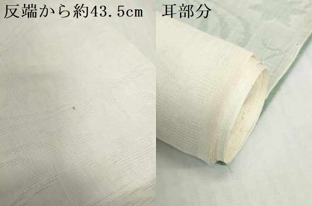 平和屋着物＊夏物　長襦袢　反物　着尺　小千谷本麻紋紗　竜田川紋紗　生成り色　小千谷織物謹製　証紙付　麻　逸品　未使用　DABH2701zzz