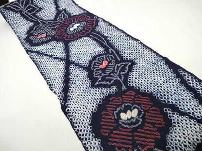 平和屋着物＊夏物　有松鳴海絞り　浴衣　反物　着尺　花繋ぎ　綿　逸品　未使用　DABH2705zzz