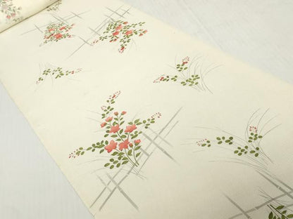 平和屋着物＊夏物　小紋　反物　着尺　絽　五泉　桔梗　萩　逸品　未使用　DABH2722zzz