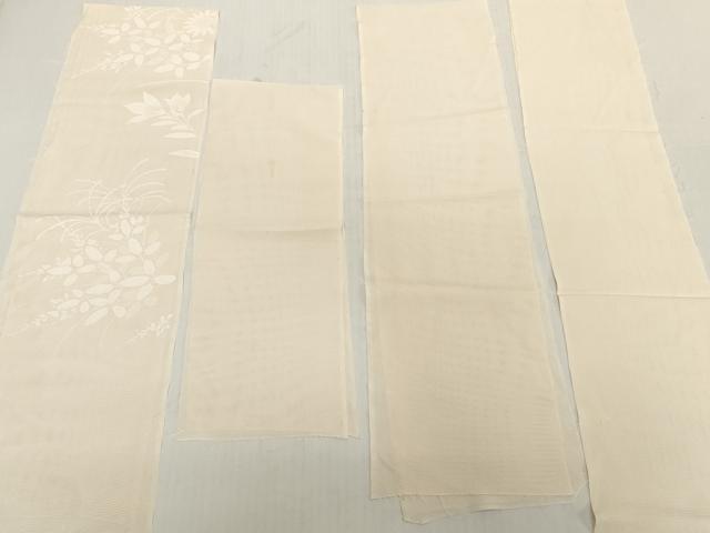 平和屋着物＊夏物　付下げ　解き反物　着尺　裁断済　絽　桔梗萩花文　逸品　DABH2723zzz