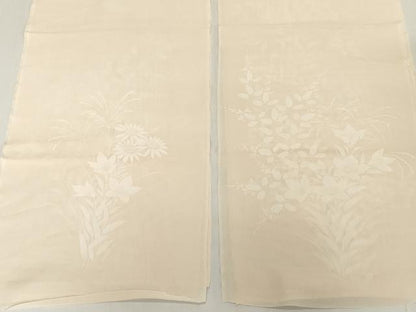 平和屋着物＊夏物　付下げ　解き反物　着尺　裁断済　絽　桔梗萩花文　逸品　DABH2723zzz