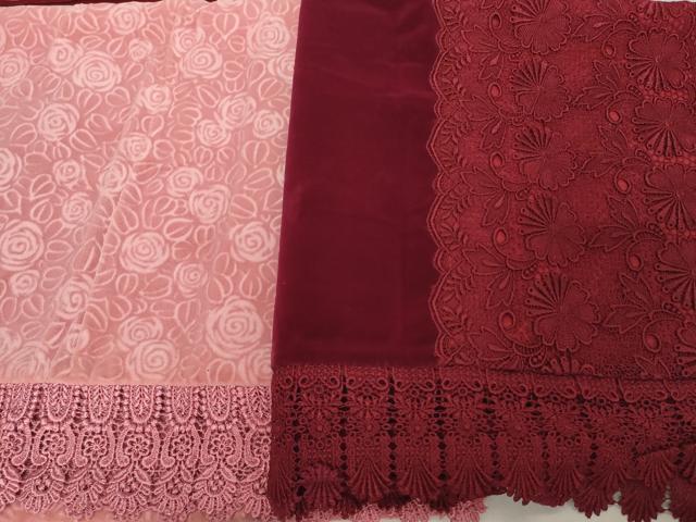 平和屋着物●和装小物　ショールまとめて5点　ベロア　レース　花　未使用品あり　逸品　DABH2731zzz