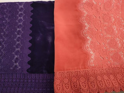 平和屋着物●和装小物　ショールまとめて5点　ベロア　レース　花　リボンヤーン　逸品　DABH2733zzz