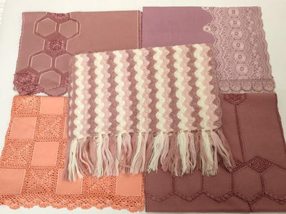 平和屋着物●和装小物　ショールまとめて5点　ニット　レース　亀甲花模様　逸品　DABH2734zzz