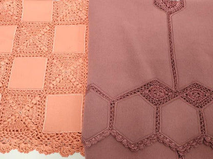 平和屋着物●和装小物　ショールまとめて5点　ニット　レース　亀甲花模様　逸品　DABH2734zzz