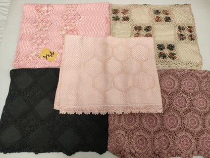 平和屋着物●和装小物　ショールまとめて5点　リボンヤーン　正絹　逸品　DABH2739zzz