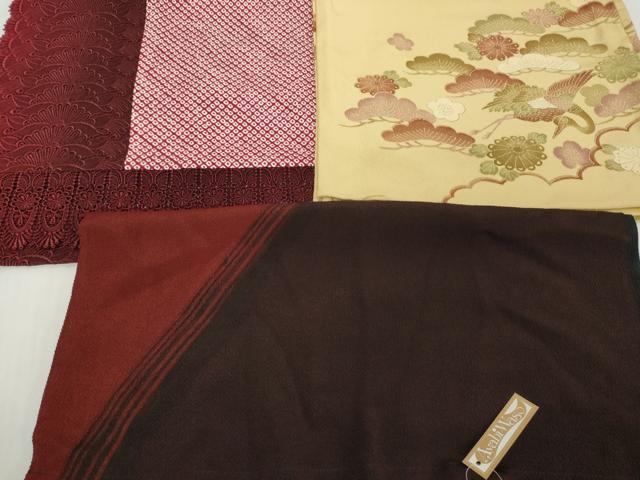 平和屋着物▼和装小物　ショールまとめて7点　膝掛け　絞り　レース　麻の葉　花鳥　未使用品あり　逸品　DABH2741zzz