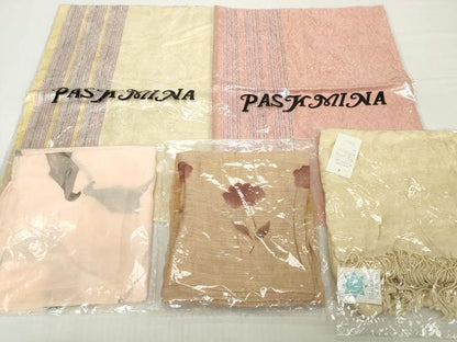 平和屋着物▼和装小物　ショールまとめて5点　ストール　UVケアあり　透け感のあるショール　袋入り　未使用品多数　逸品　DABH2742zzz