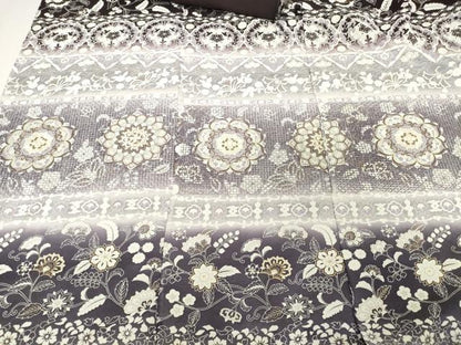 平和屋着物●中国三大刺繍　スワトウ刺繍　汕頭刺繍　総刺繍　小紋　解き反物　着尺　八掛付き　洋花文　金彩　逸品　DABH2752zzz