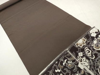 平和屋着物●中国三大刺繍　スワトウ刺繍　汕頭刺繍　総刺繍　小紋　解き反物　着尺　八掛付き　洋花文　金彩　逸品　DABH2752zzz