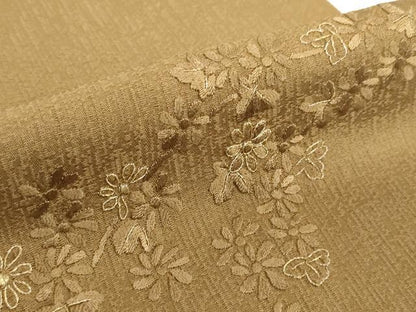 平和屋着物●付下げ 反物 着尺 八掛付き 総刺繍 流水小花文 金糸 逸品 未使用 DABH2759zzz