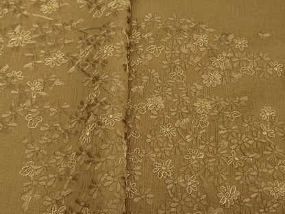平和屋着物●付下げ 反物 着尺 八掛付き 総刺繍 流水小花文 金糸 逸品 未使用 DABH2759zzz